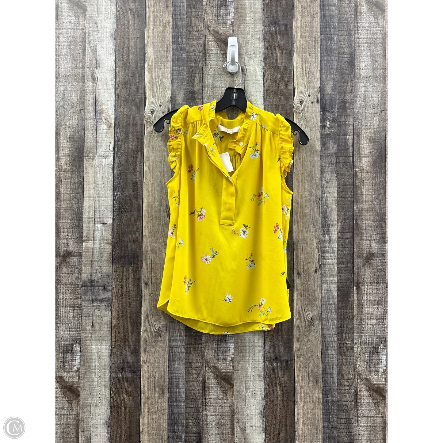 Top Sleeveless By Loft In Yellow, Size: Sp