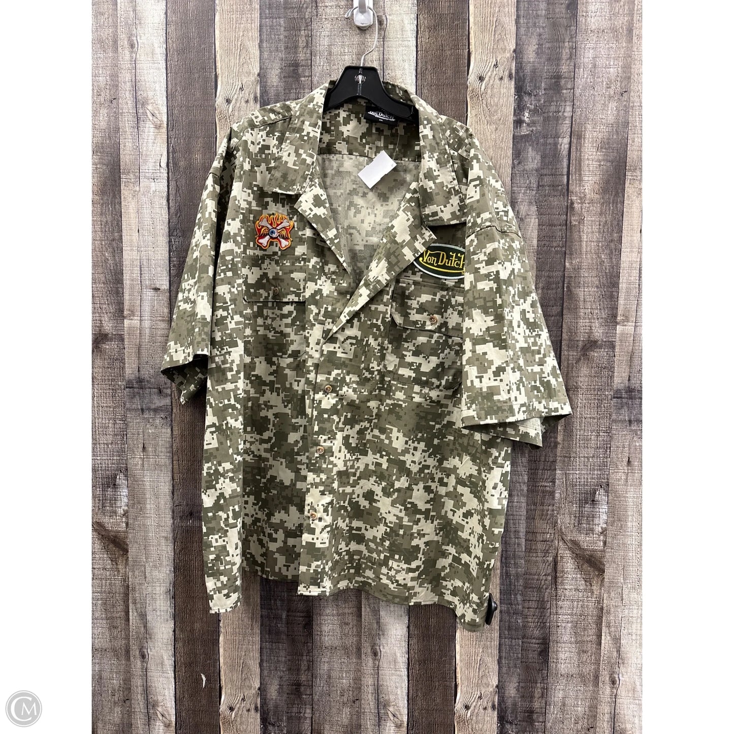 Top Short Sleeve By Cme In Camouflage Print, Size: 3x