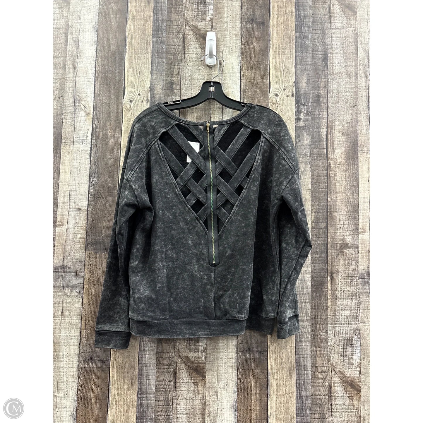 Top Long Sleeve By Cme In Grey, Size: S