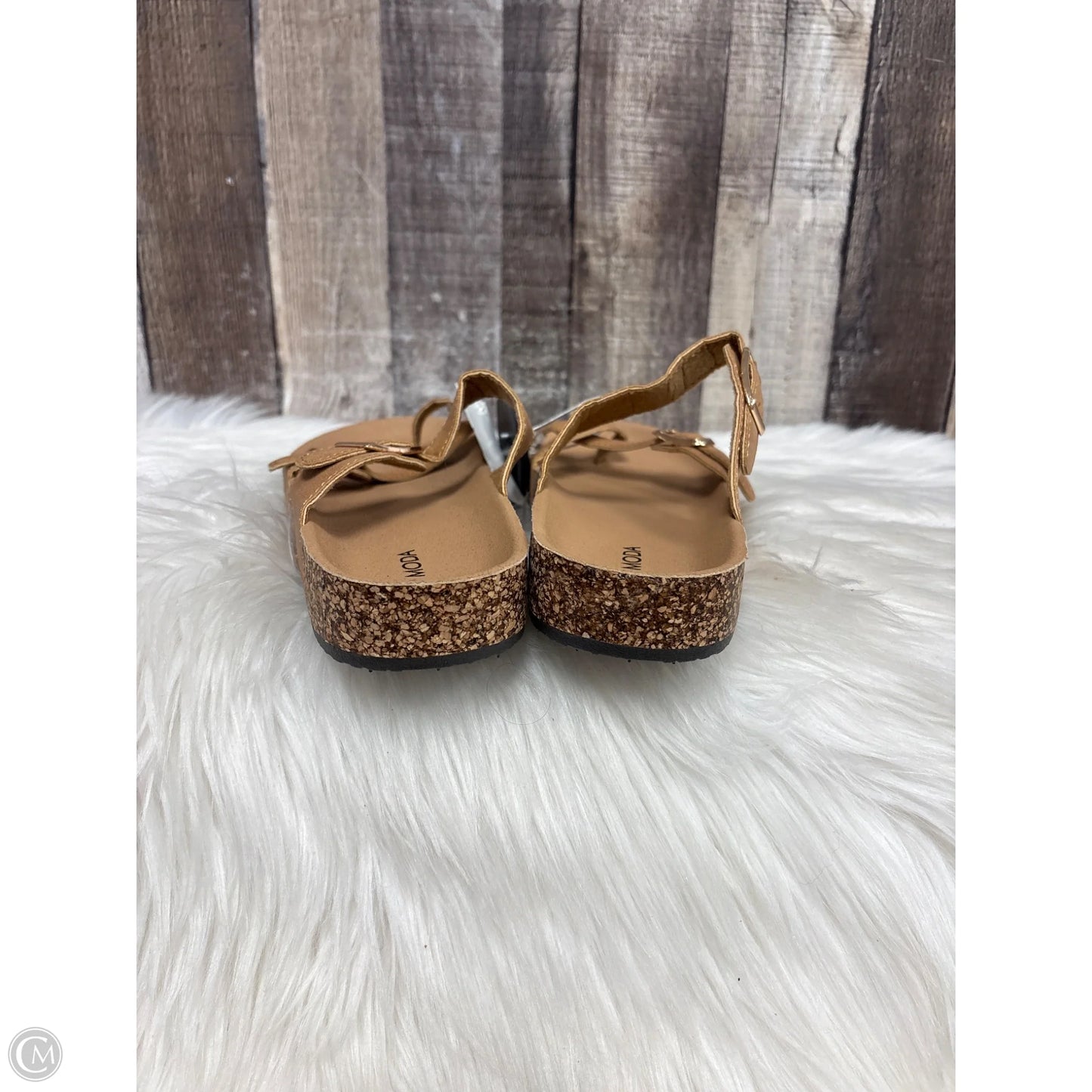 Sandals Flats By Top Moda In Tan, Size: 8