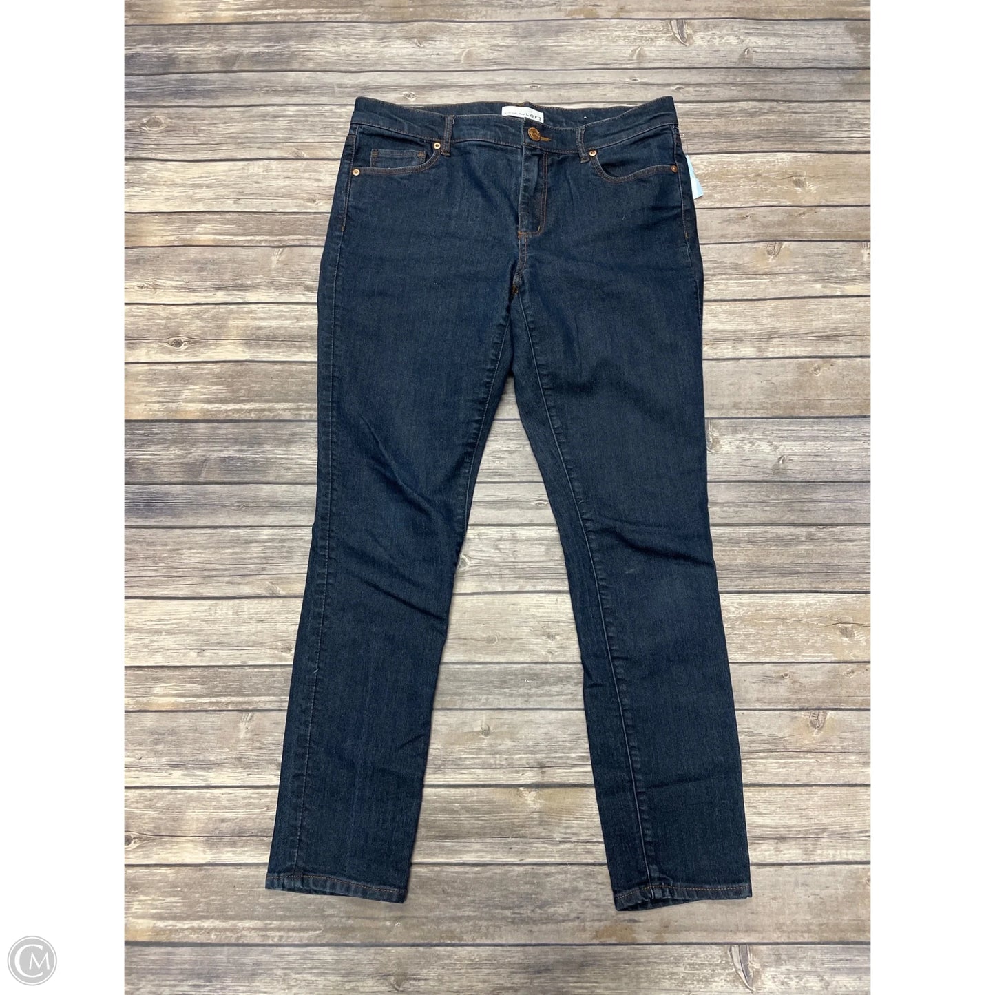 Jeans Skinny By Loft In Blue Denim, Size: 10