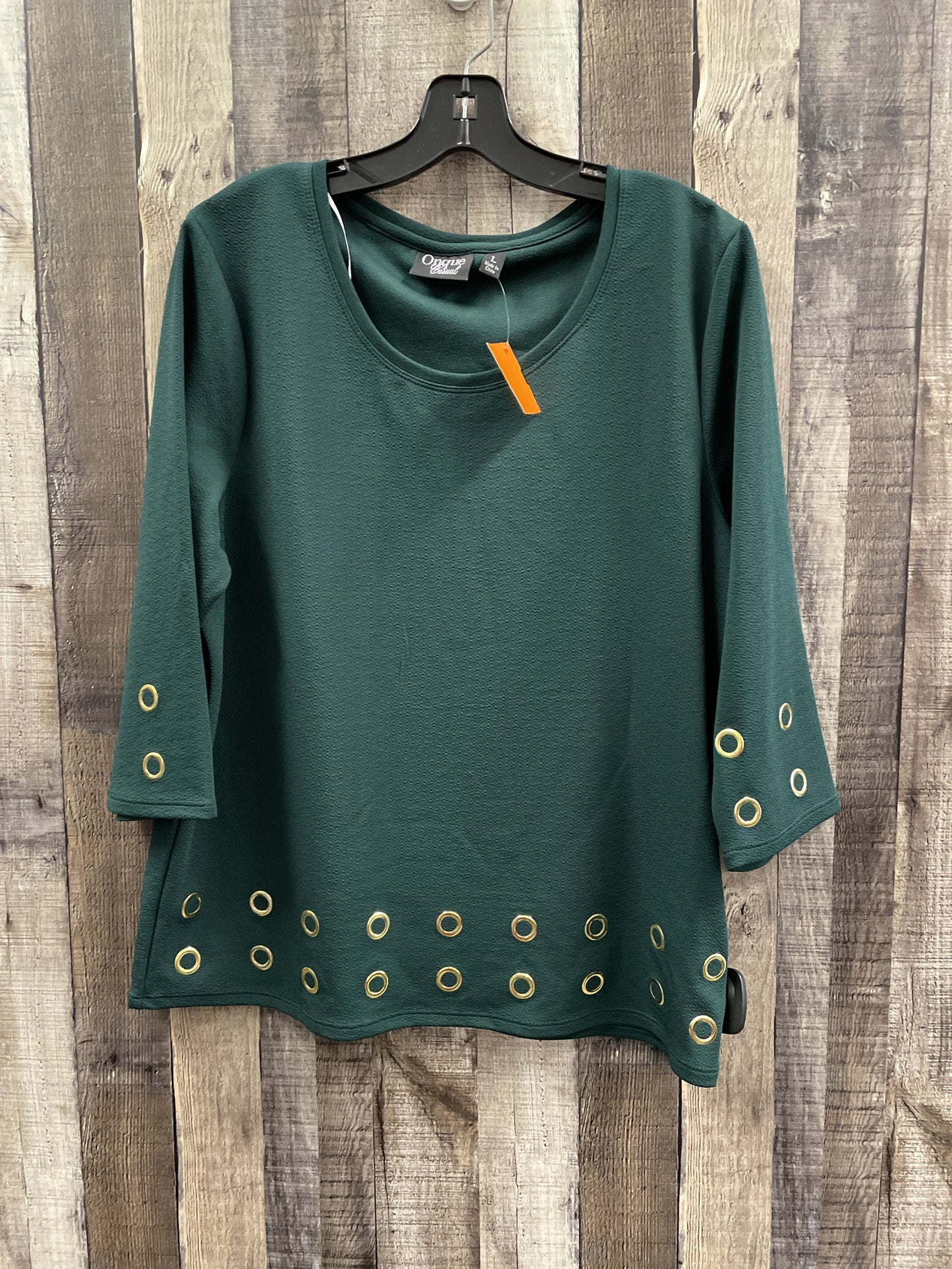 Top 3/4 Sleeve By Onque Size: L