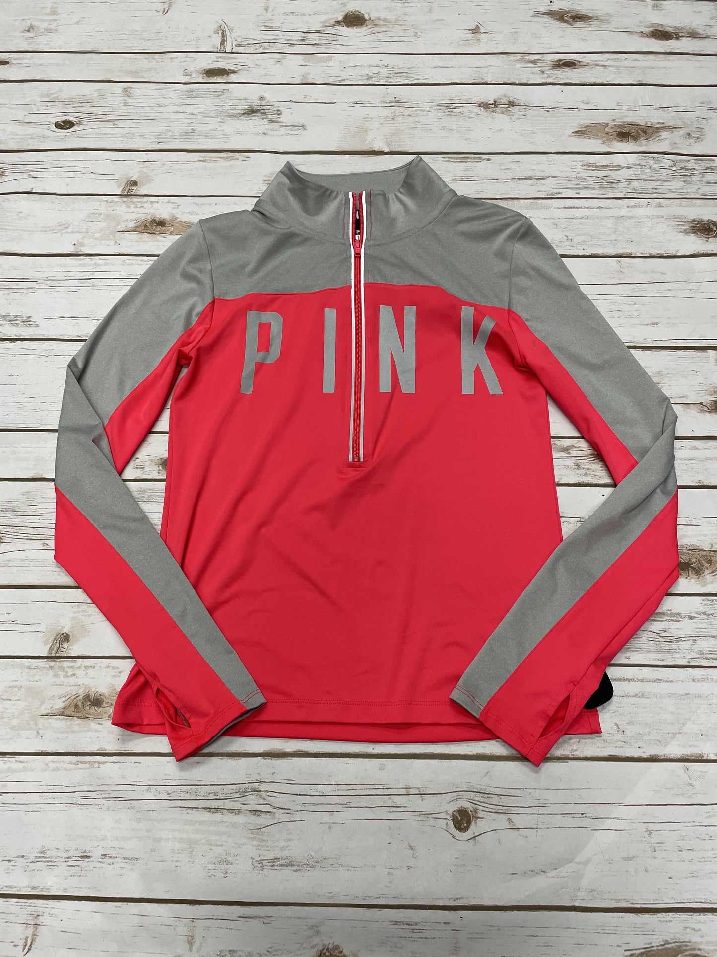 Athletic Top Long Sleeve Collar By Pink Size: M