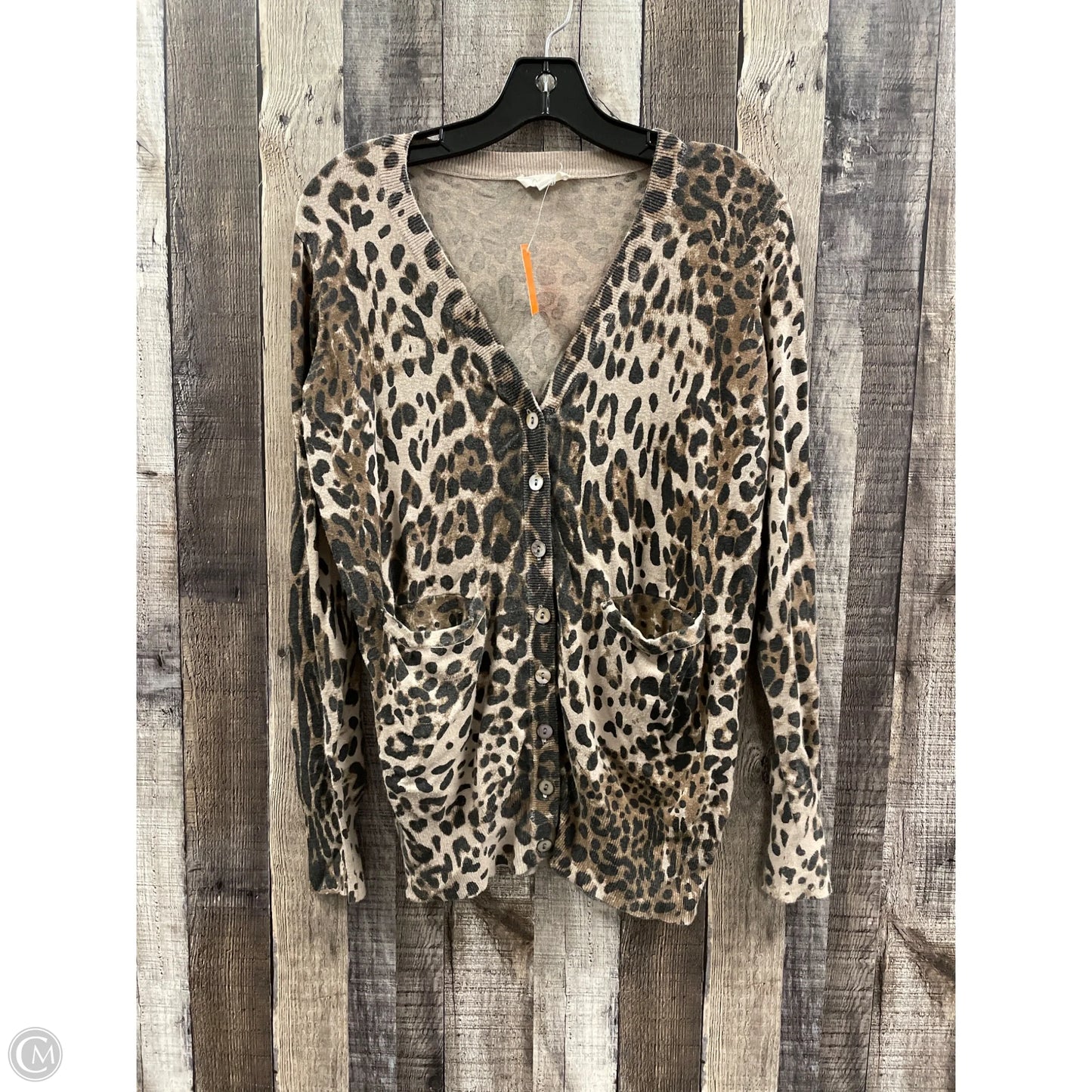 Sweater Cardigan By Cme In Animal Print, Size: M