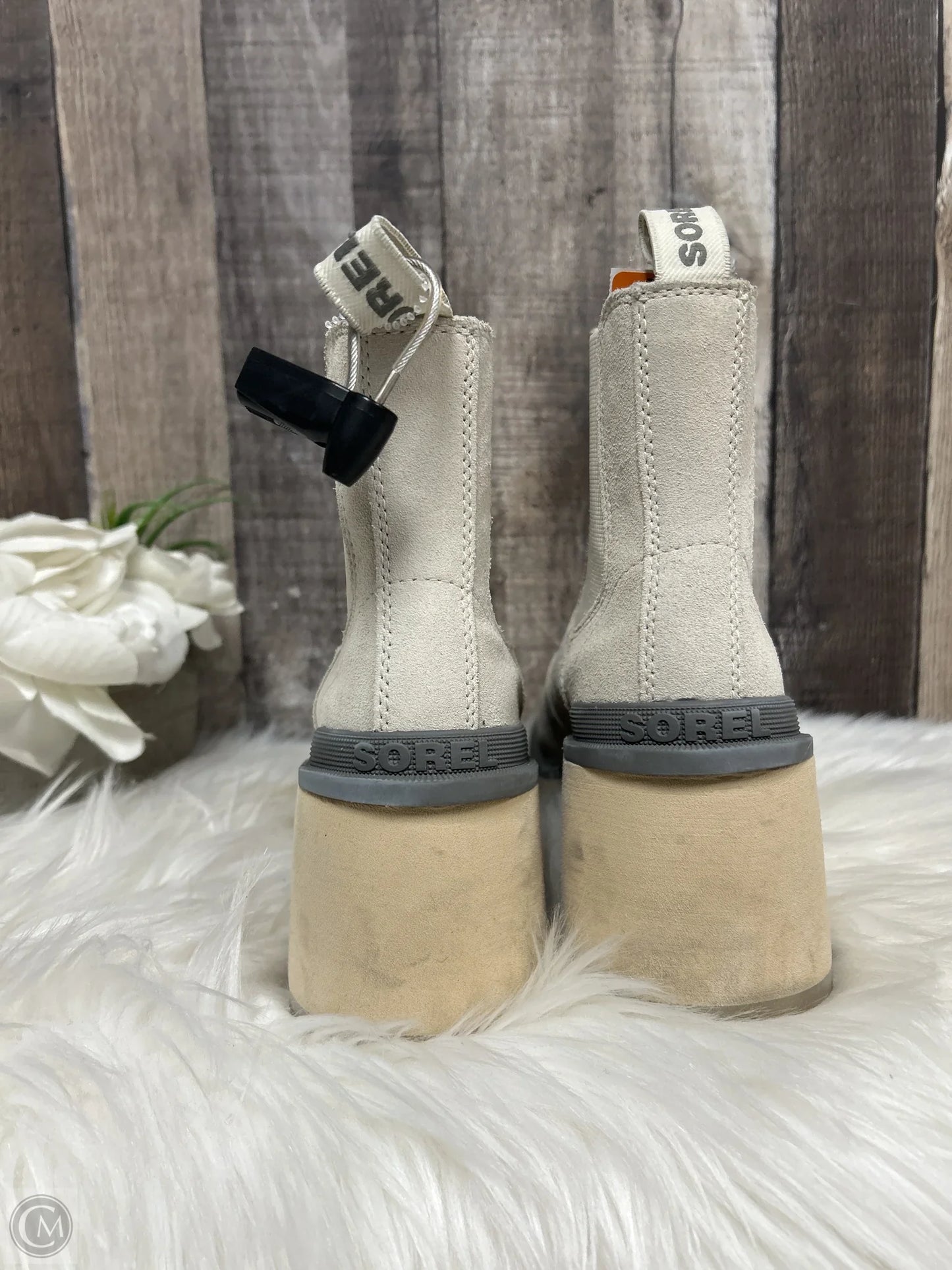 Boots Ankle Heels By Sorel In Beige, Size: 8