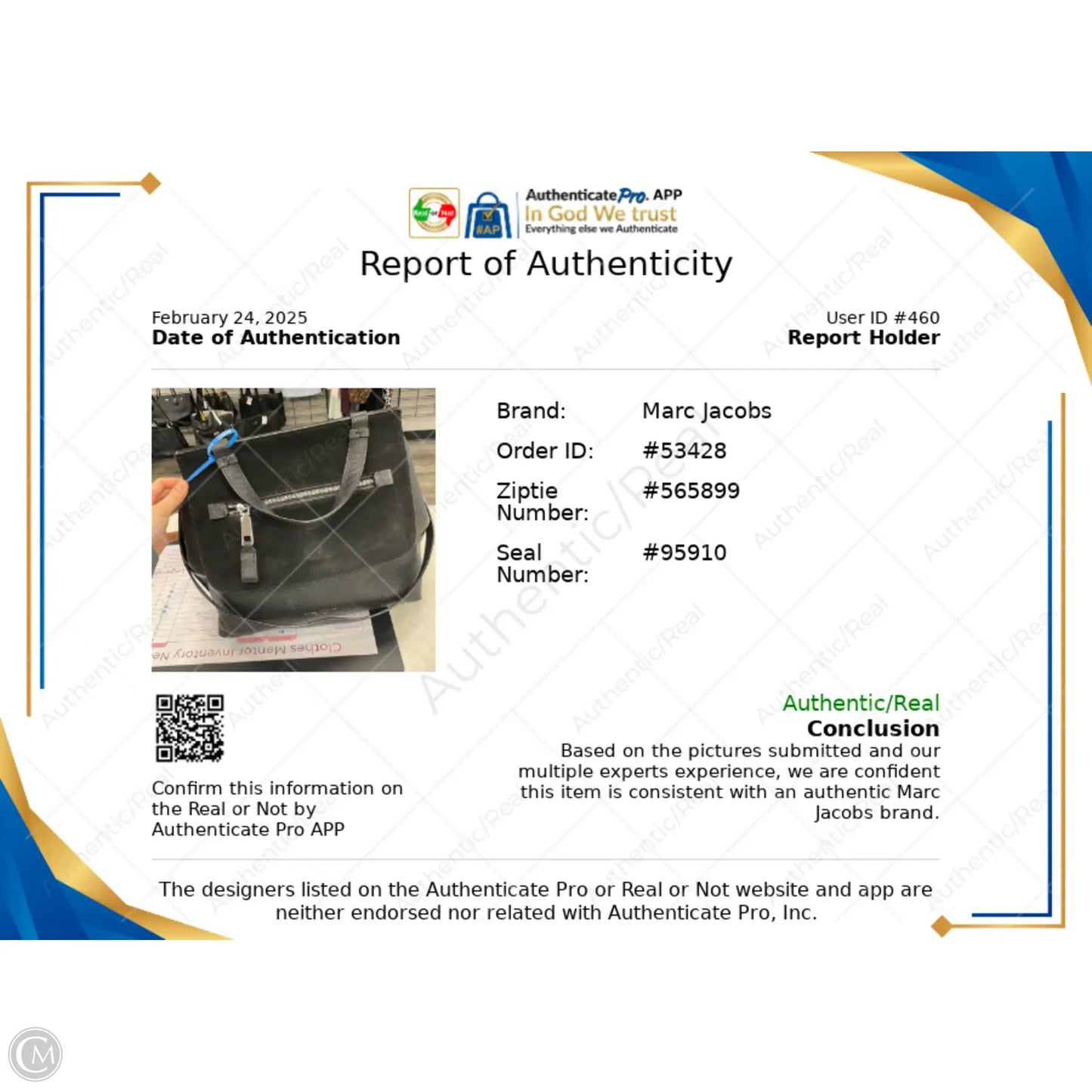 Handbag Luxury Designer By Marc Jacobs, Size: Medium