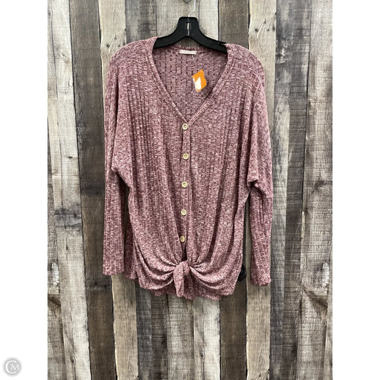 Top Long Sleeve By Mon Ami In Maroon, Size: S