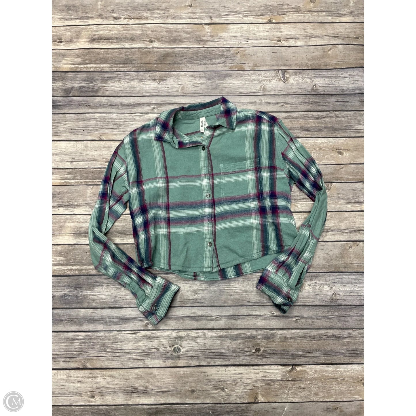 Top Long Sleeve By Mudd In Plaid Pattern, Size: Xs