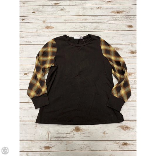 Top 3/4 Sleeve By Belle By Kim Gravel In Brown, Size: S