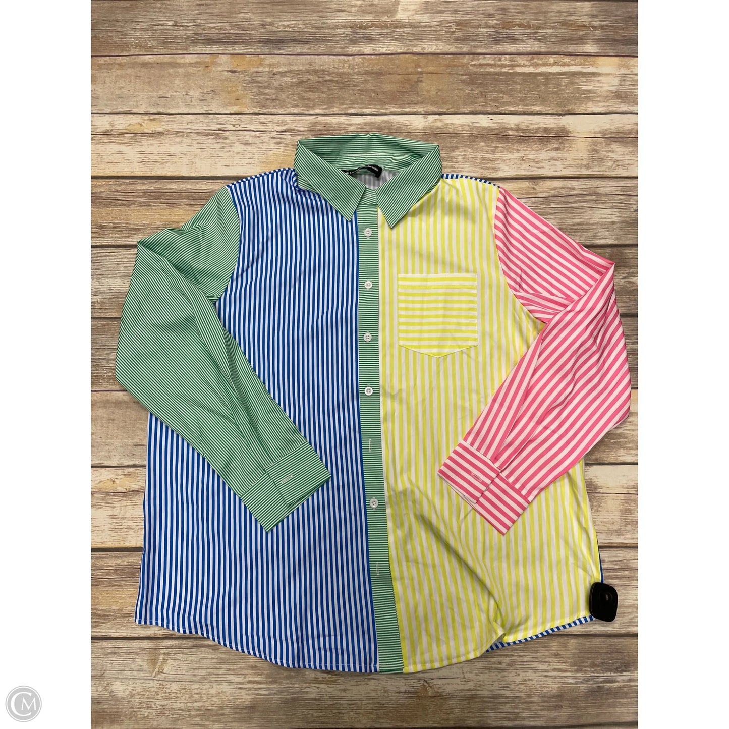Top Long Sleeve By Cme In Multi-colored, Size: 1x