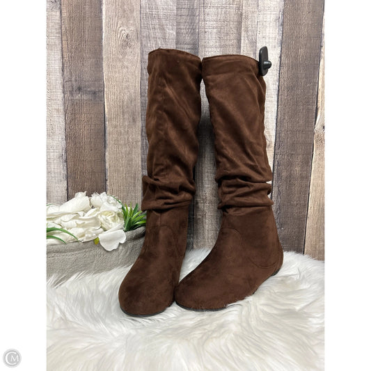 Boots Mid-calf Flats By Journee In Brown, Size: 8.5