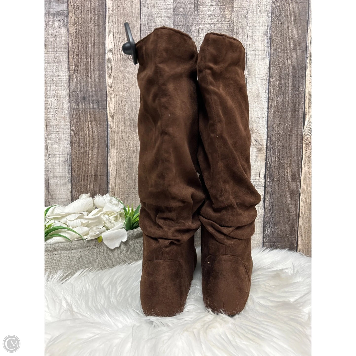 Boots Mid-calf Flats By Journee In Brown, Size: 8.5