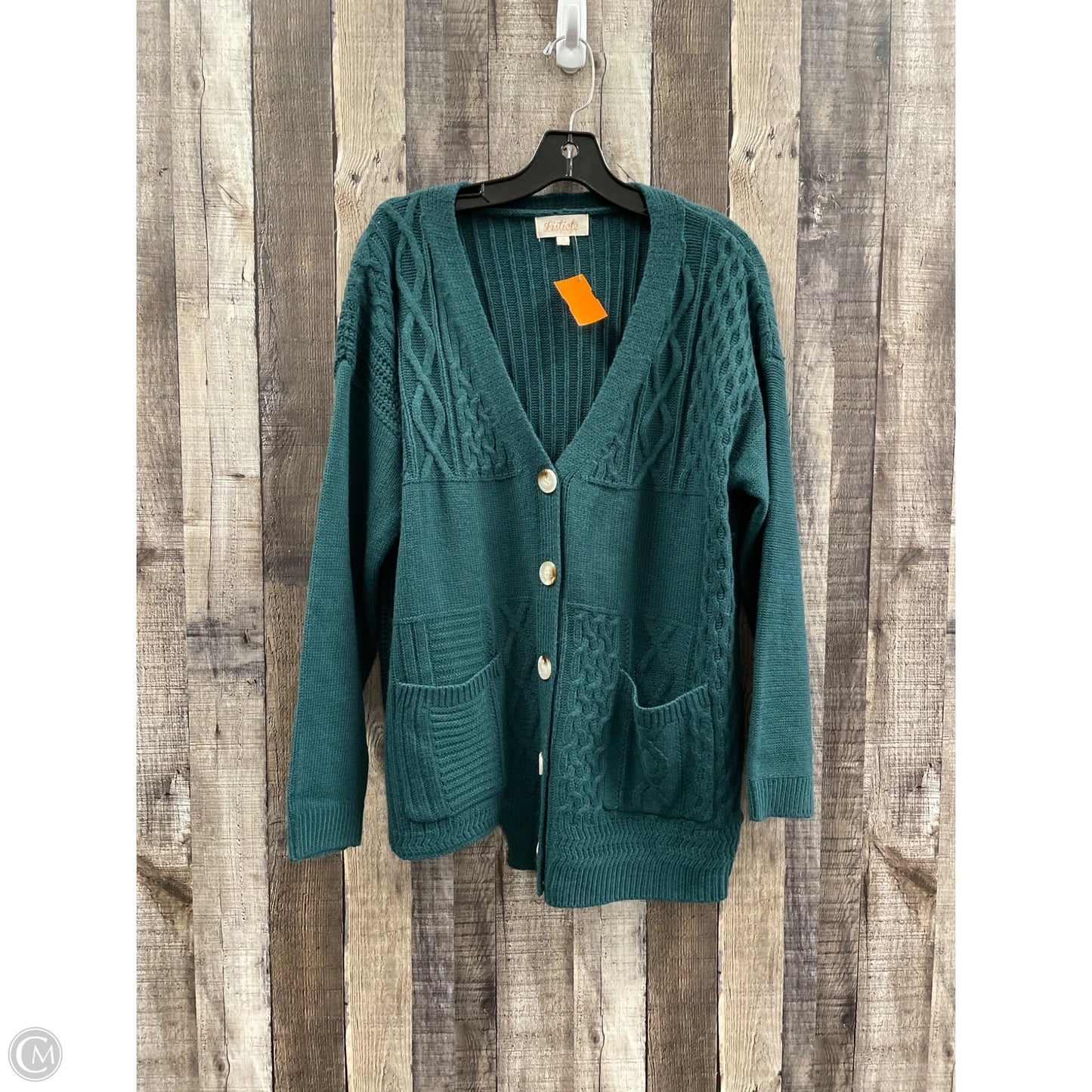 Sweater Cardigan By Listicle In Green, Size: S