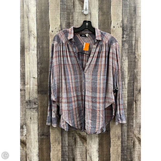 Top Long Sleeve By Bdg In Plaid Pattern, Size: Xs