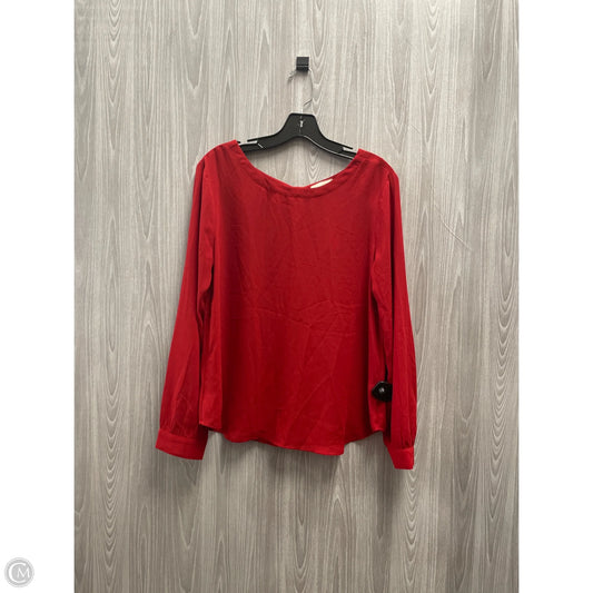 Top Long Sleeve By Loft In Red, Size: S
