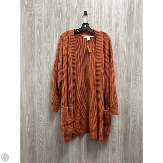 Sweater Cardigan By Max Studio In Orange, Size: 1x