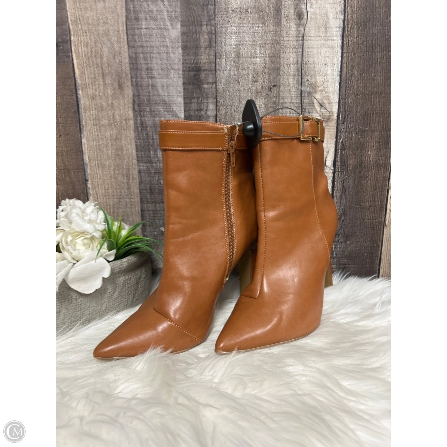 Boots Mid-calf Heels By New York And Co In Tan, Size: 9.5