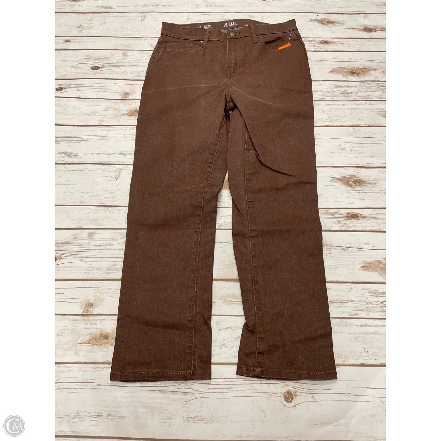 Jeans Straight By Ana In Brown, Size: 10