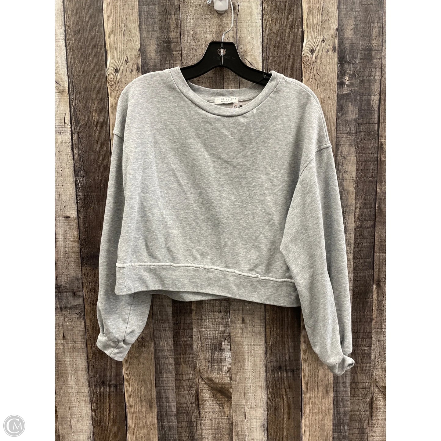 Sweatshirt Crewneck By Paper Crane In Grey, Size: L