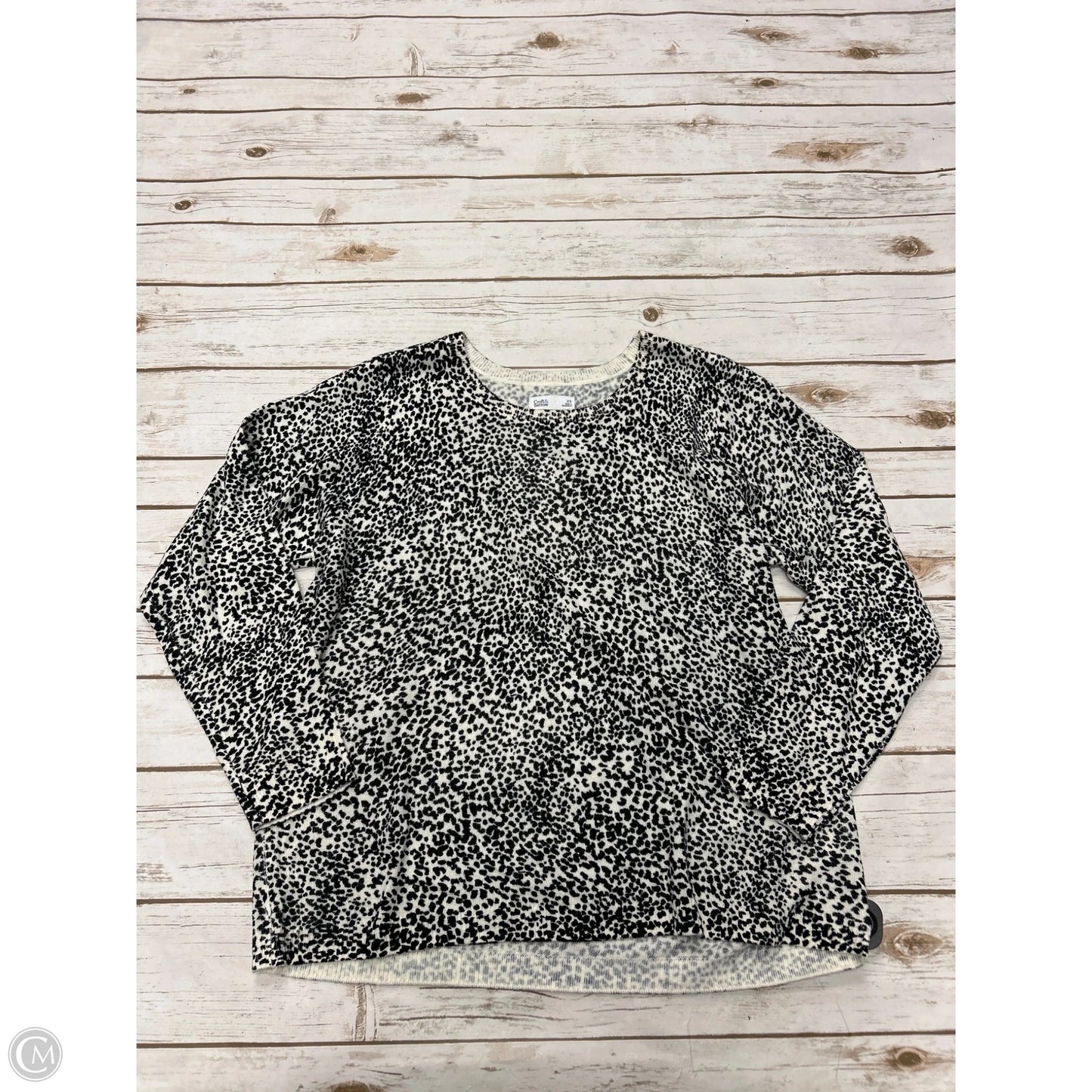 Top Long Sleeve By Croft And Barrow In Black & White, Size: 2x