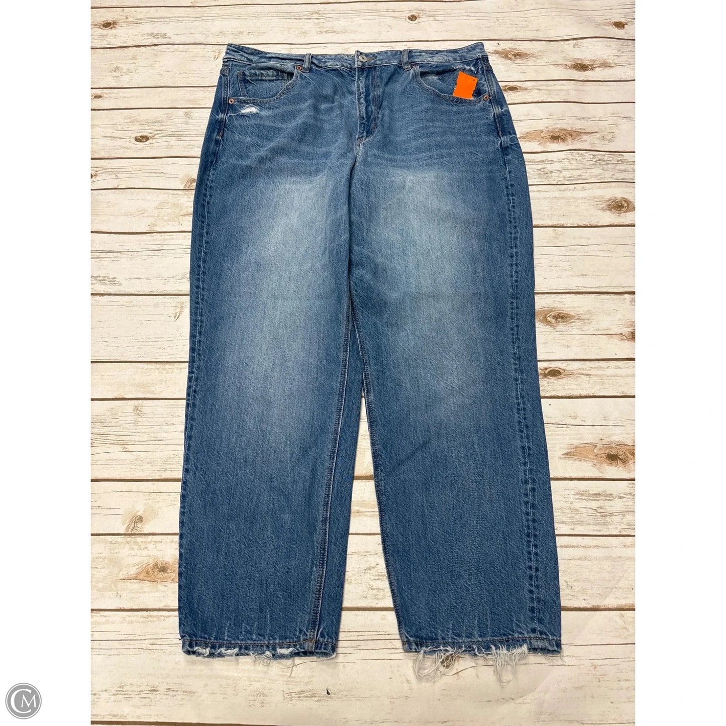 Jeans Straight By American Eagle In Blue Denim, Size: 18
