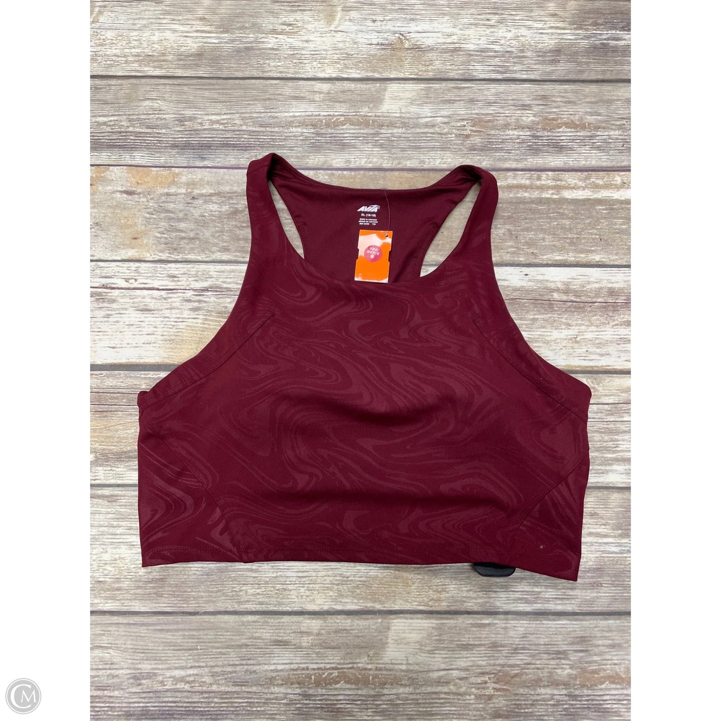 Athletic Bra By Avia In Maroon, Size: Xl