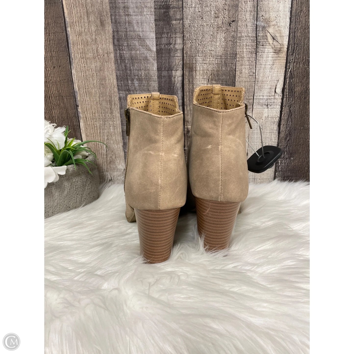 Boots Ankle Heels By Brash In Tan, Size: 9