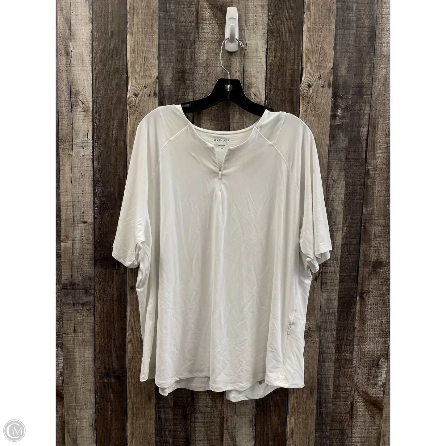 Athletic Top Short Sleeve By Athleta In White, Size: 2x