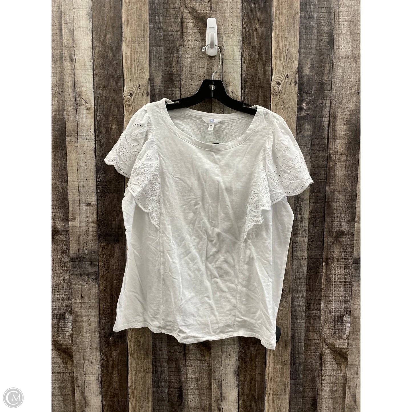 Top Short Sleeve By Time And Tru In White, Size: Xxl