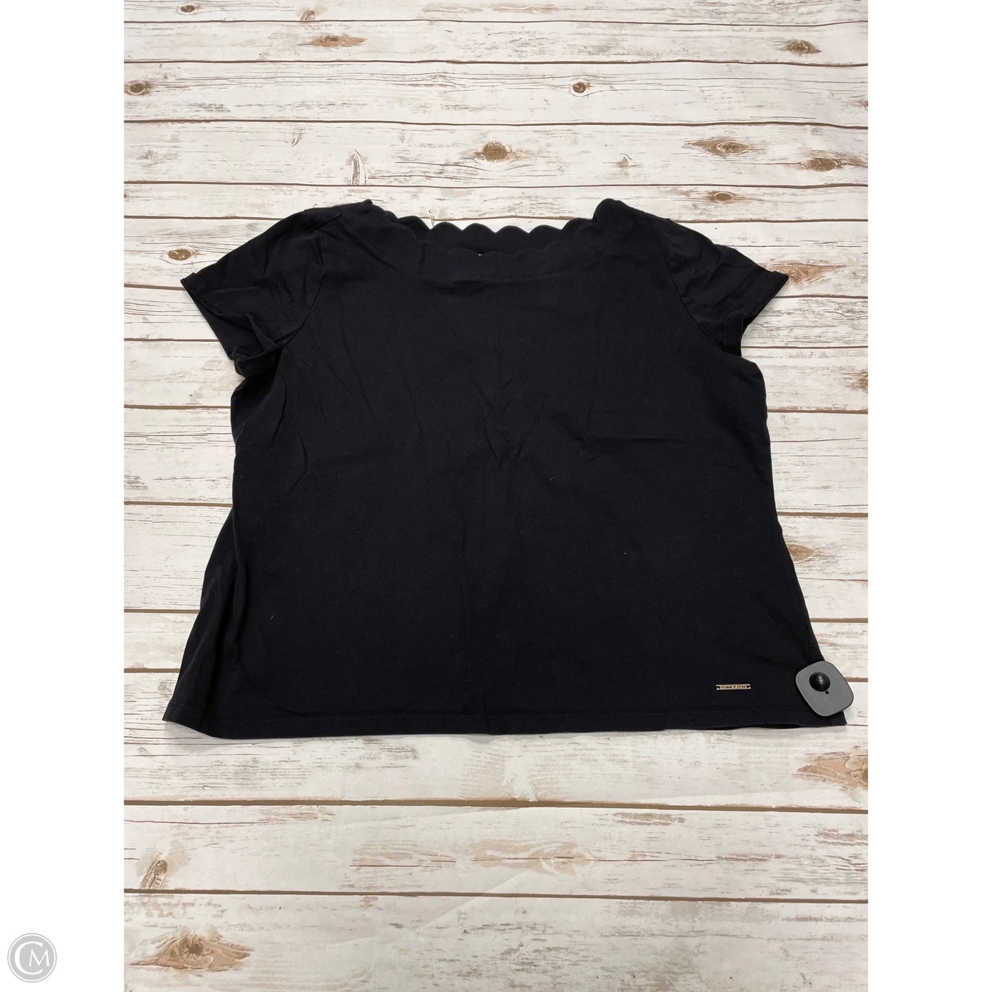 Top Short Sleeve By Anne Klein In Black, Size: Xxl