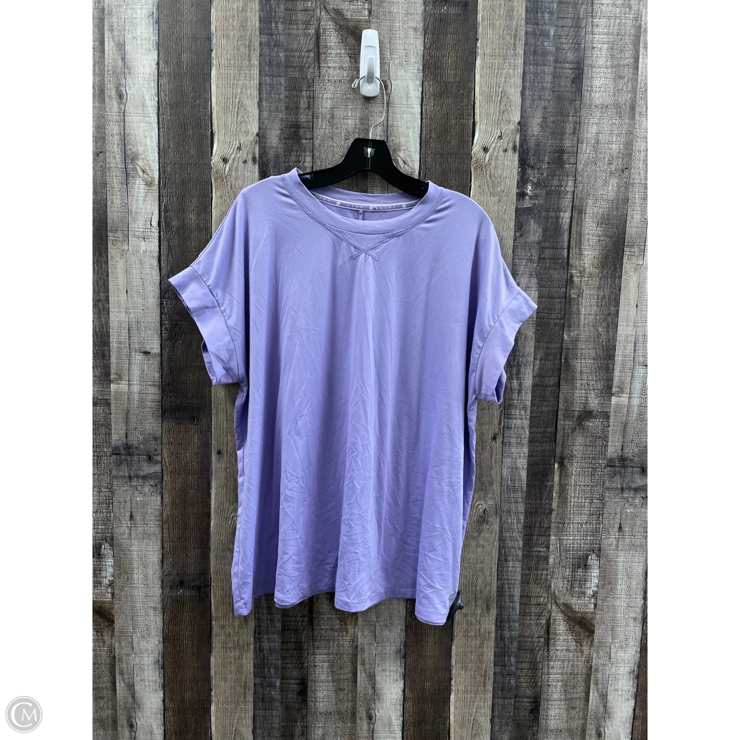Athletic Top Short Sleeve By Livi Active In Purple, Size: L