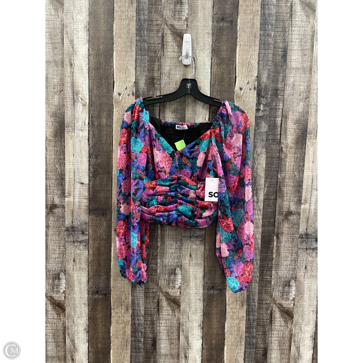 Top Long Sleeve By So In Multi-colored, Size: M