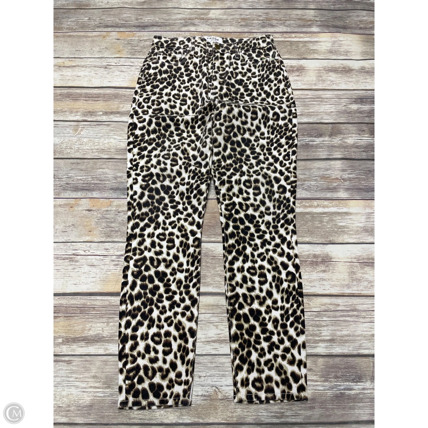 Jeans Straight By Frame In Animal Print, Size: 6