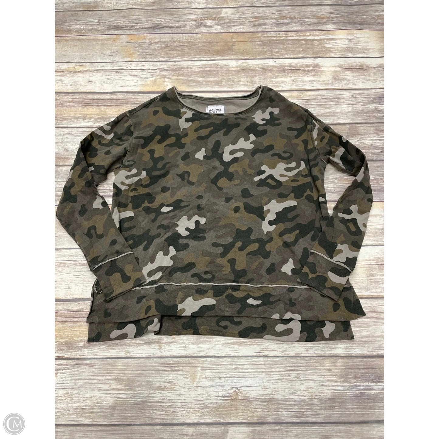 Top Long Sleeve By Cme In Camouflage Print, Size: Xs