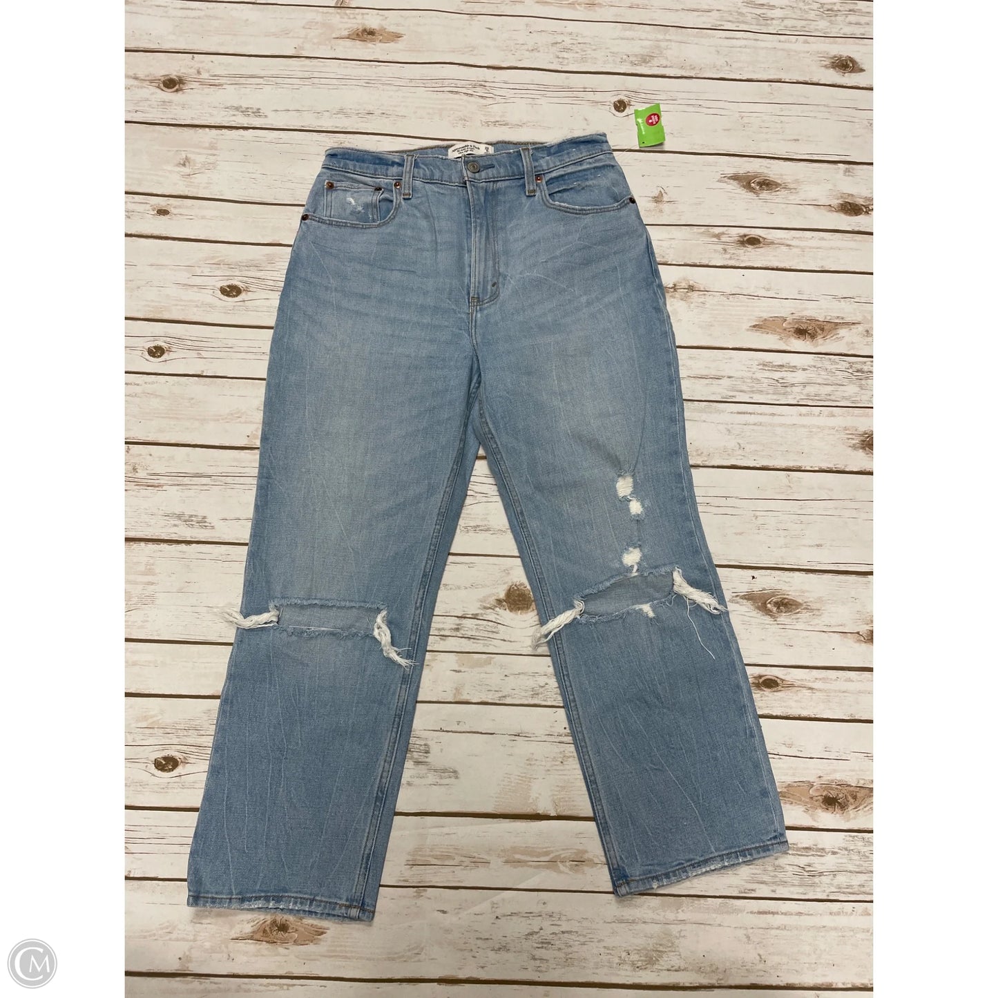 Jeans Straight By Abercrombie And Fitch In Blue Denim, Size: 8