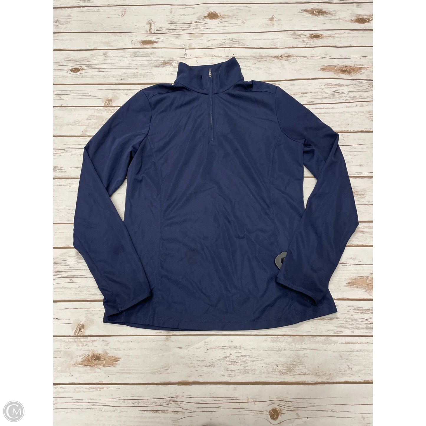 Athletic Top Long Sleeve Collar By Cme In Navy, Size: S