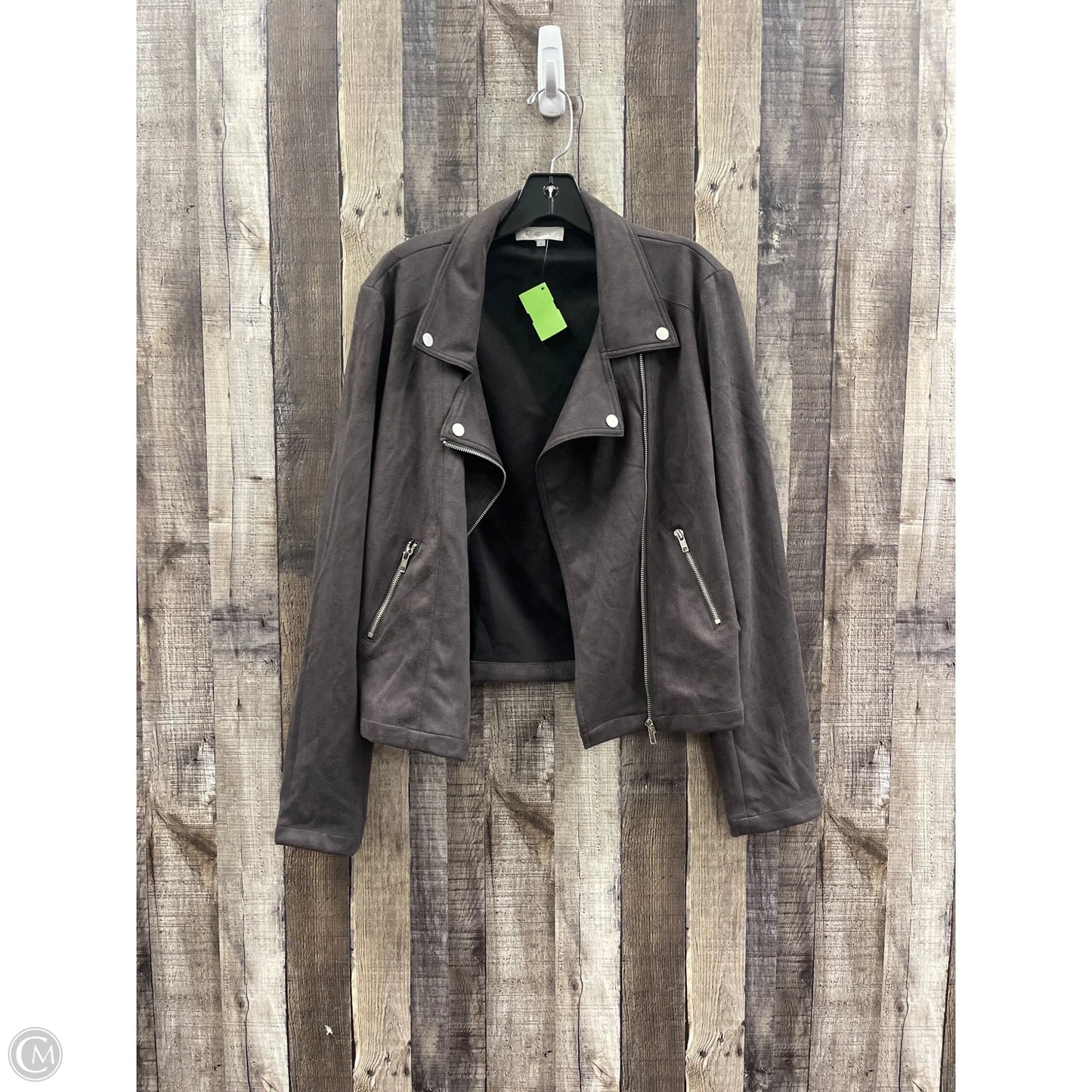 Jacket Moto By Cme In Grey, Size: Xl