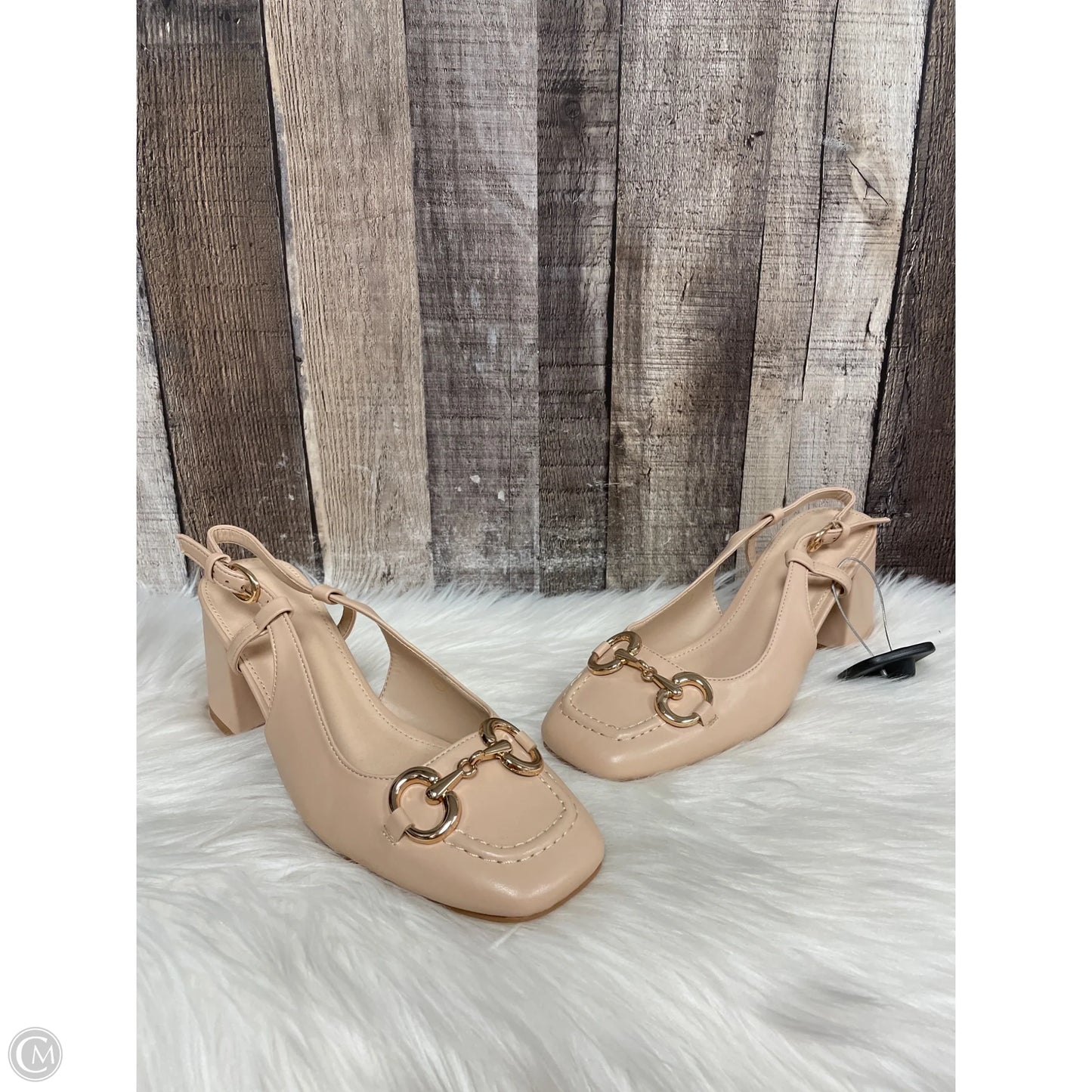 Sandals Heels Block By Cmf In Cream, Size: 7