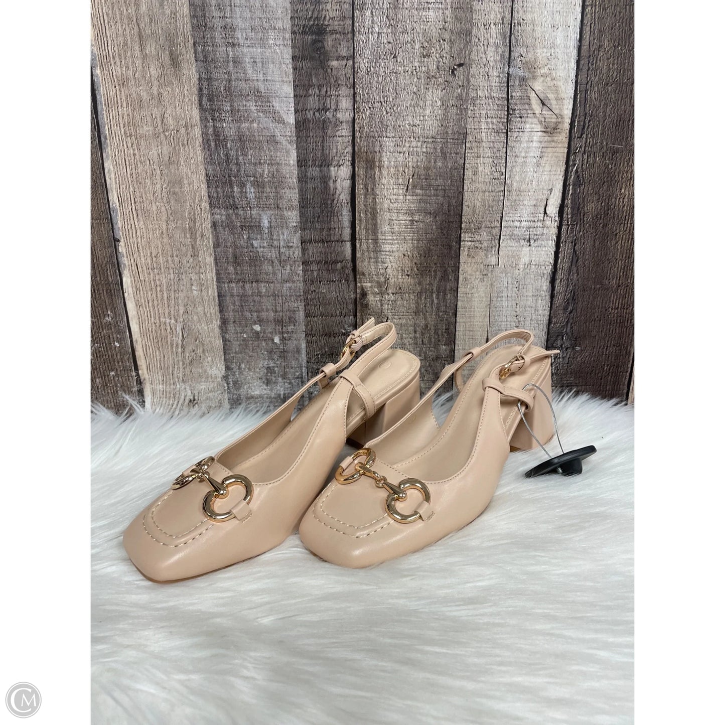 Sandals Heels Block By Cmf In Cream, Size: 7