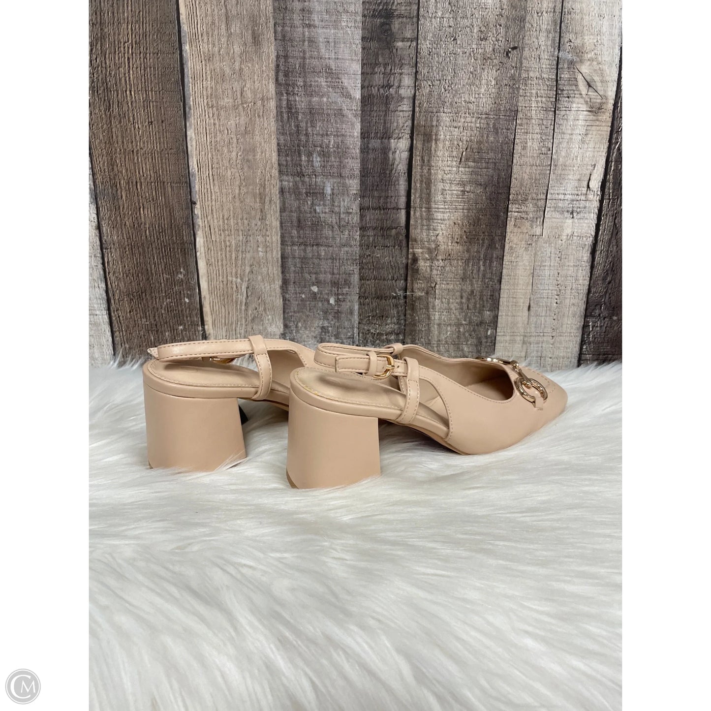 Sandals Heels Block By Cmf In Cream, Size: 7