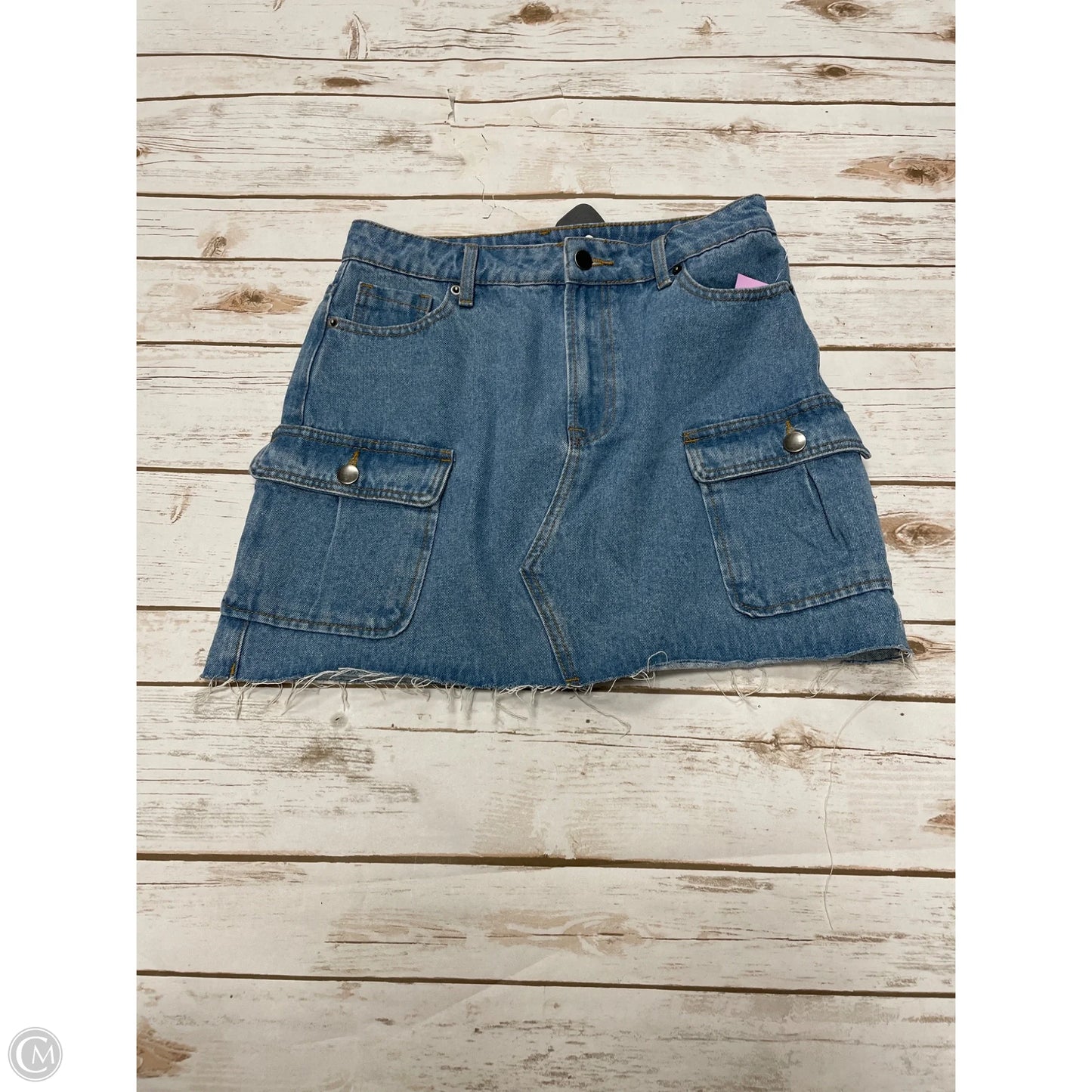 Skirt Mini & Short By Blu Pepper In Blue Denim, Size: M