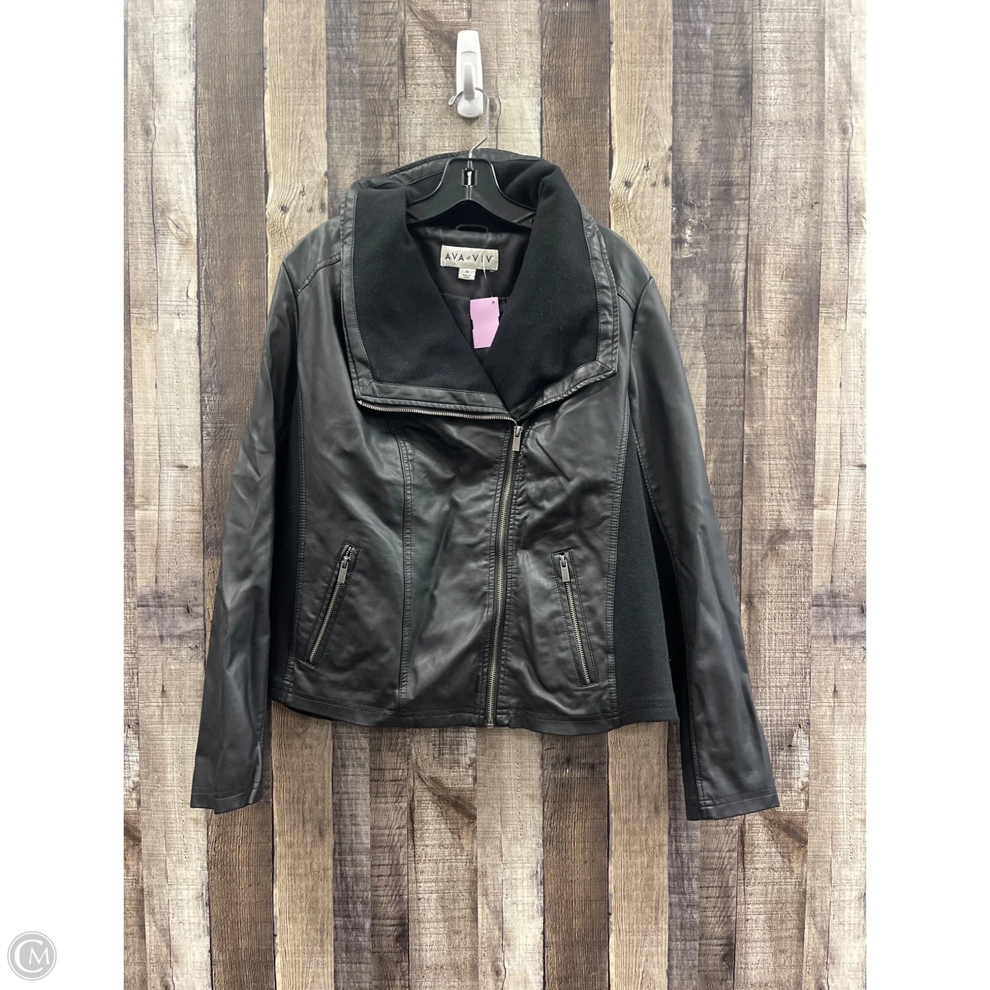 Jacket Moto By Ava & Viv In Black, Size: 1x