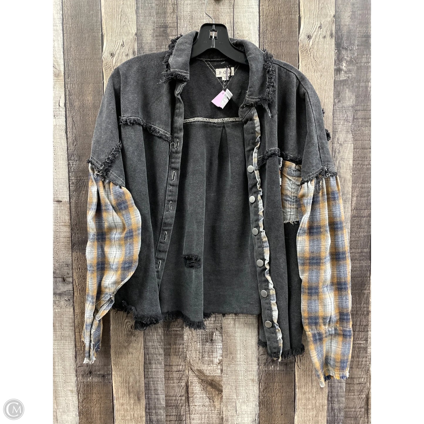 Jacket Shirt By Pol In Multi-colored, Size: S