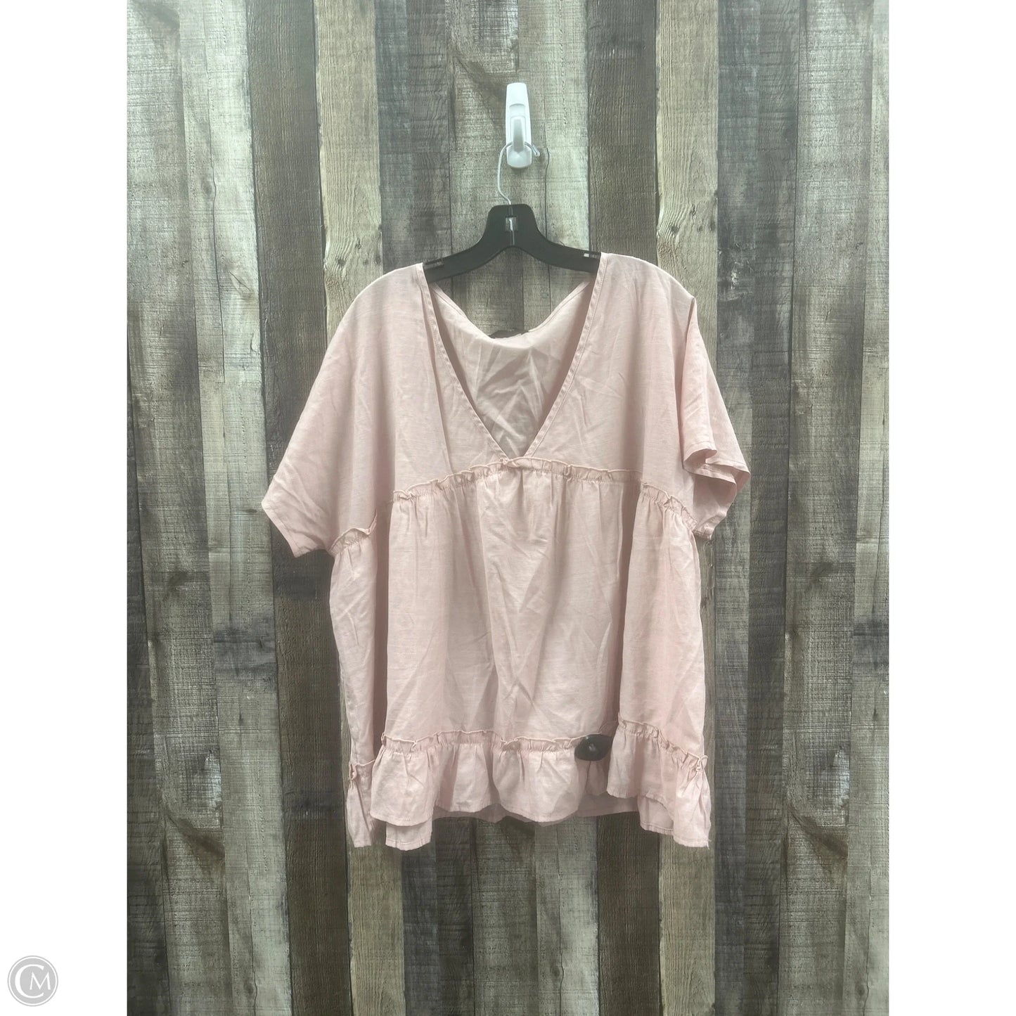 Top Short Sleeve By Shein In Pink, Size: 4x
