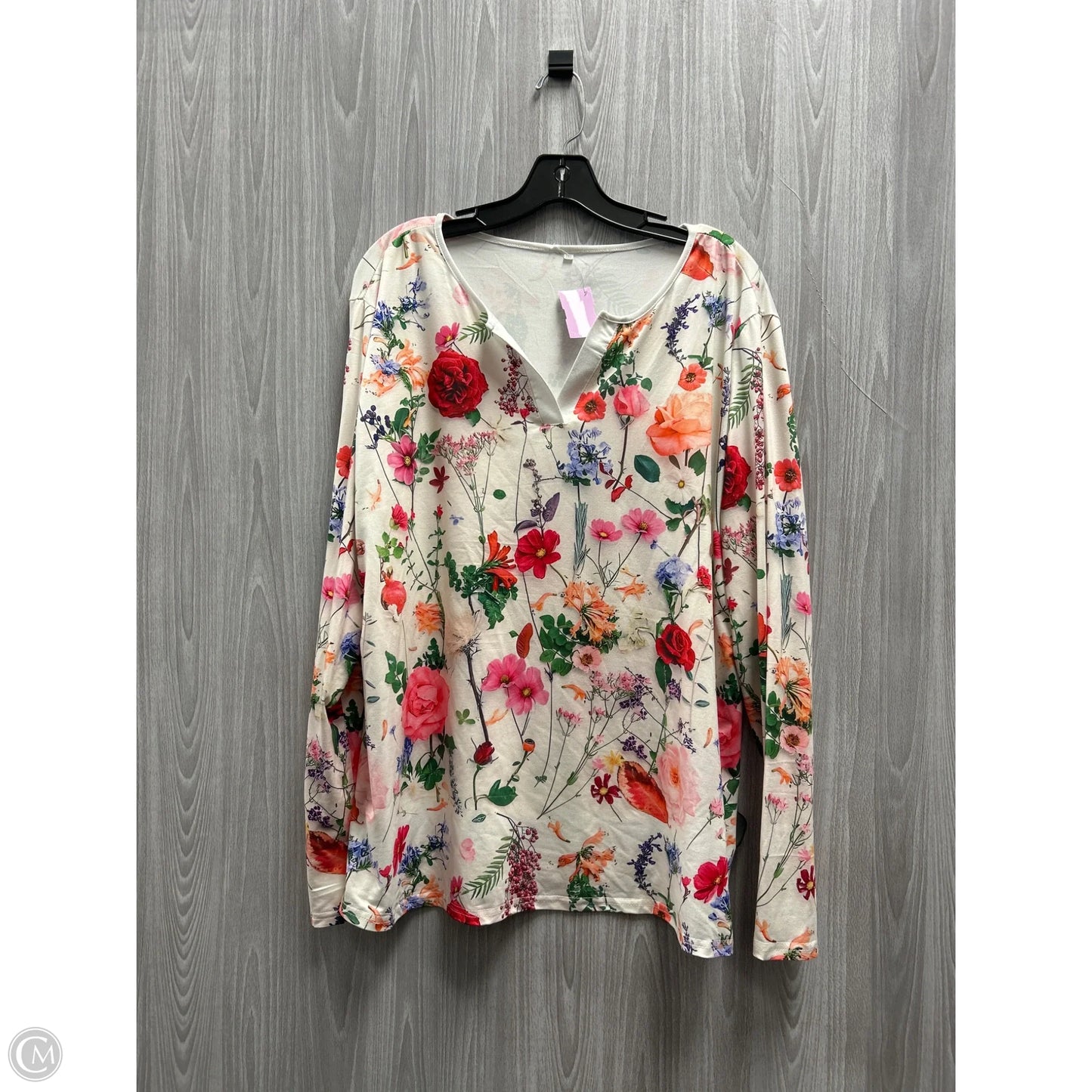 Top Long Sleeve By Cmf In Floral Print, Size: 3x