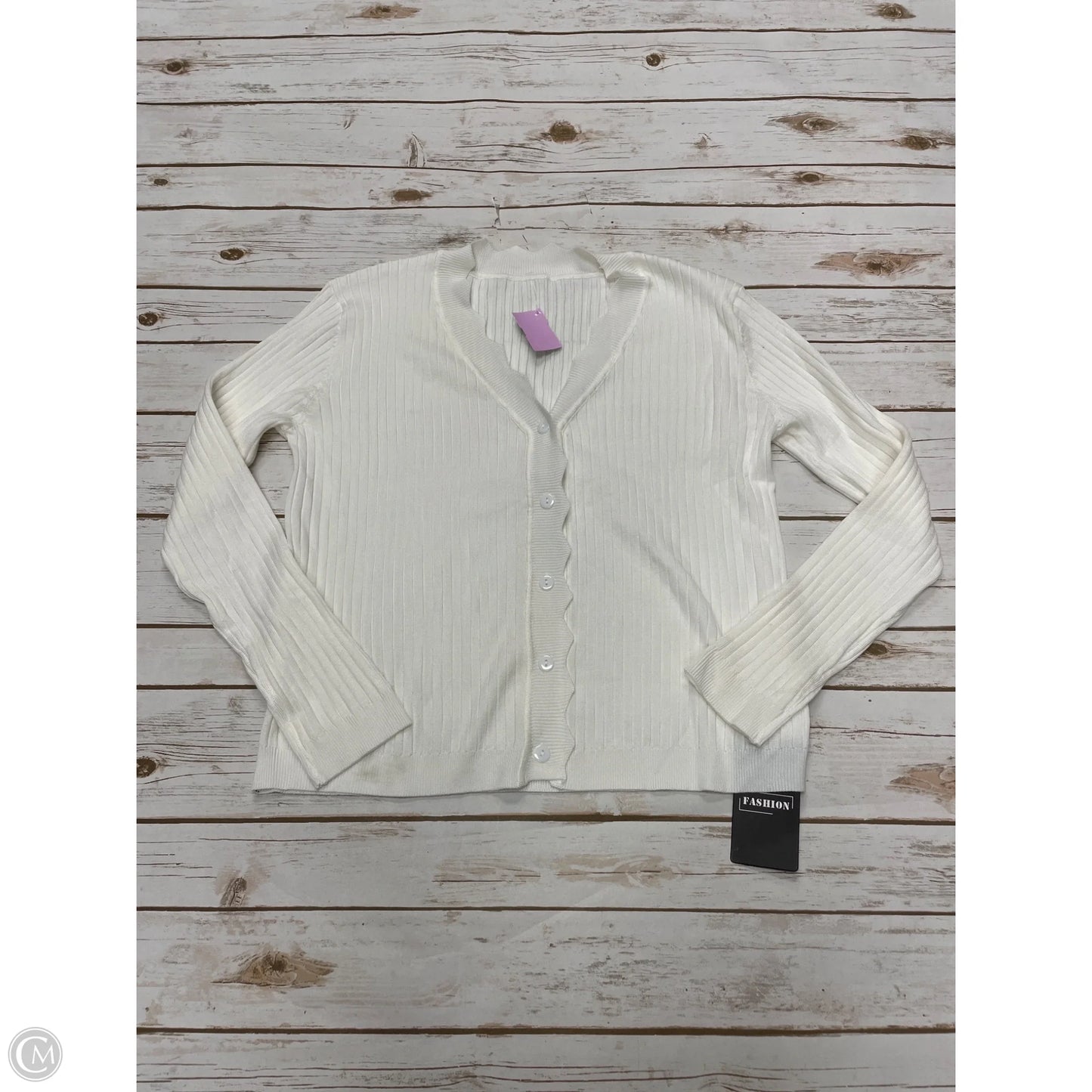 Sweater Cardigan By Cmf In Ivory, Size: Xl