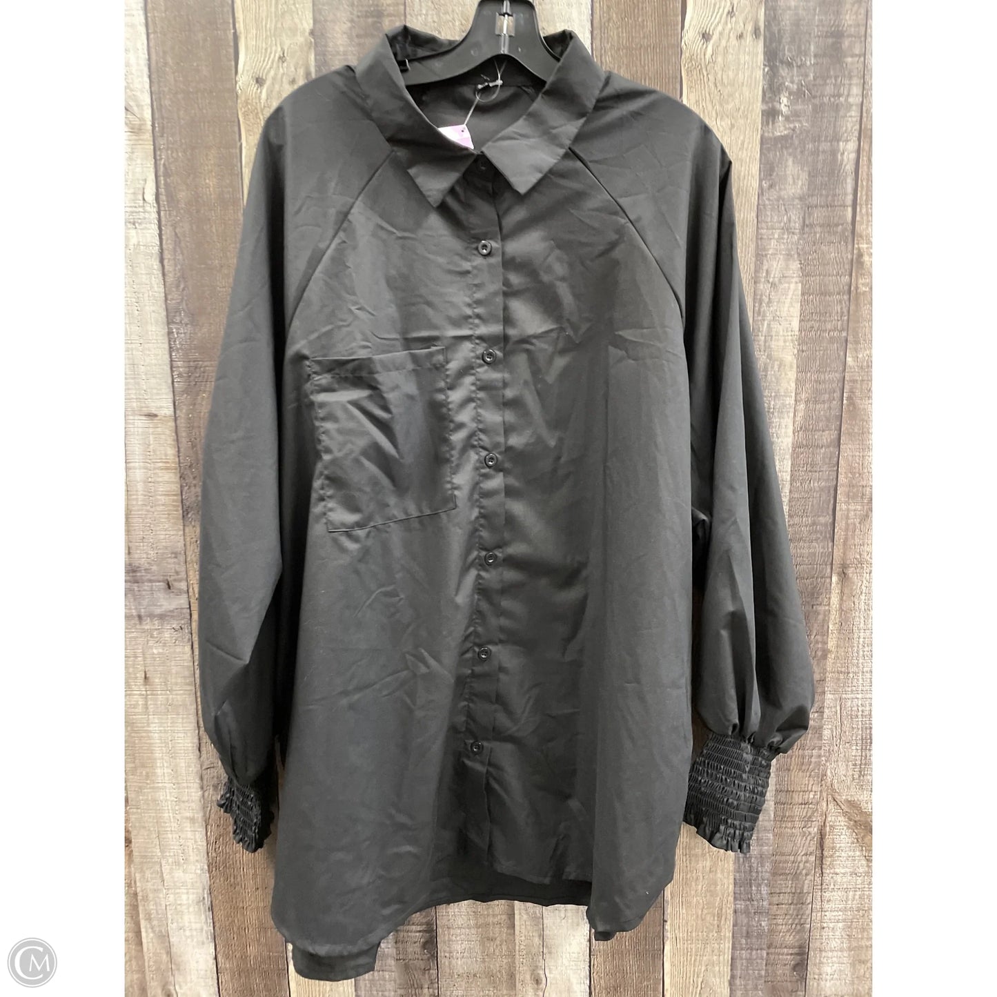 Blouse Long Sleeve By Cme In Black, Size: 3x