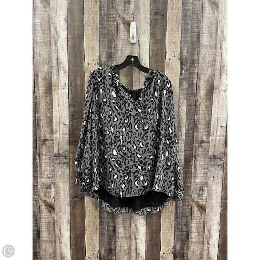 Top Long Sleeve By Philosophy In Black & Grey, Size: 2x