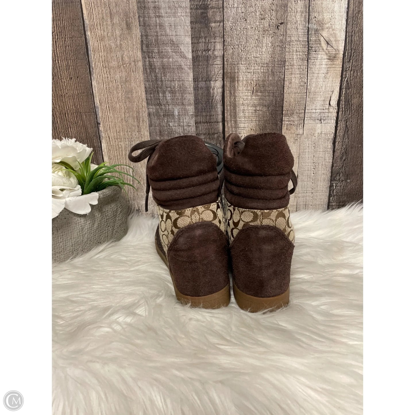 Boots Designer By Coach In Brown, Size: 8