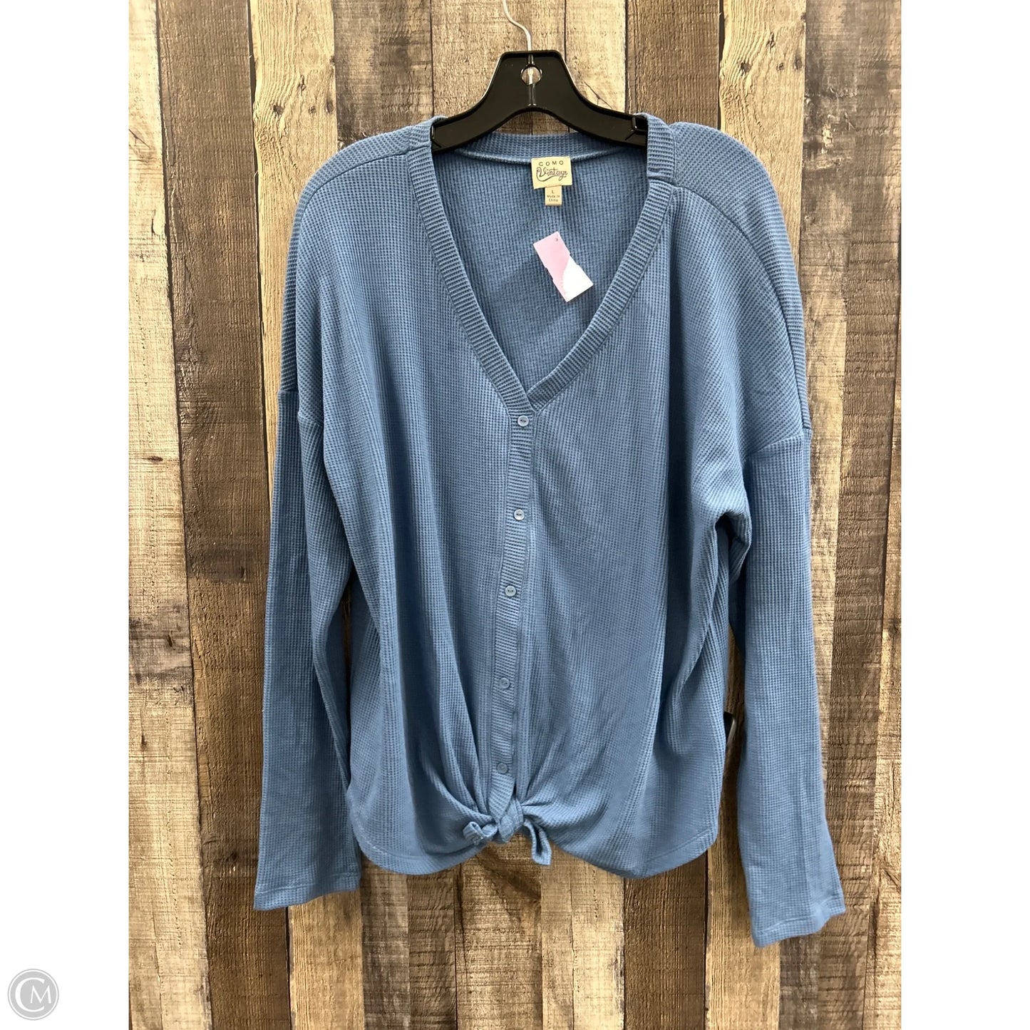 Top Long Sleeve By Como Vintage In Blue, Size: L